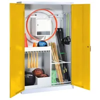 C+P Sportgeräteschrank mit Vollblech-Flügeltüren (Typ 1), HxBxT 195x120x50 cm,