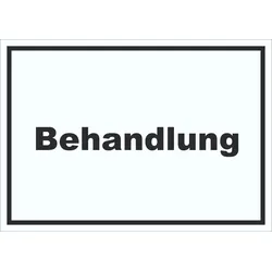 Behandlung Schild mit Text Behandlungsraum waagerecht A1 (594x841mm)