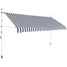 vidaXL Einziehbare Markise 350 cm blau/weiß