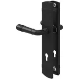 MS Beschläge Langschildgarnitur Mattschwarz Türbeschlag Türdrücker Profilzylinder