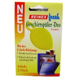 Reinex fresh Geschirrspüler-Deo, Lemon, Beseitigt unangenehmen Spül-Geruch, 1 Packung = 2 Stück