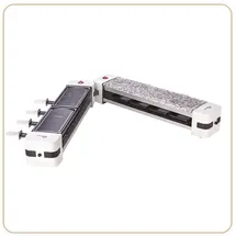 LITTLE BALANCE 8502 Wing & Cheese Duo 1200 Raclette mit Stein 360 ° drehbar für 8 Personen schwarz/weiß