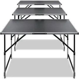 vidaXL Tapeziertisch 3 Stk. Klappbar Höhenverstellbar