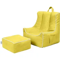 Ready Steady Bed sitzsack Kinder mit Fußhocker - Kinder Sessel mit füllung - Kindersessel Mädchen und Jungen Babysessel mit Abnehmbarem Bezug- Kindermöbel, sitzsack kinderzimmer (Zitrone)