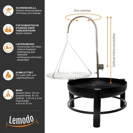 Lemodo Holzkohlegrill schwarz