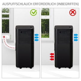 Homcom Mobile Klimagerät mit Fernbedienung Schwarz (Farbe: Schwarz)