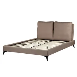 Beliani Polsterbett Braun Textil, 140x200 cm Schlafzimmer, Betten, Polsterbetten