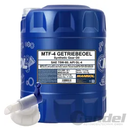 20 Liter Mannol Getriebeöl + Hahn Passend Für Mtf-4 75w-80 Api Gl-4 Bmw Mtf Lt: