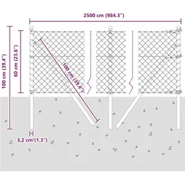vidaXL Zaunpfosten 25 x 940 cm Grün/Stahl