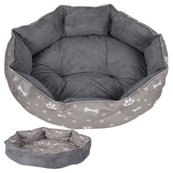 Feel2Home Tierbett Hundebett Hundesofa Katzenbett Ø60cm Grau Hundekissen Wendekissen, Wendbar grau