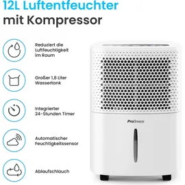 Pro Breeze Luftentfeuchter für Raumgröße ca. 120m3 weiß - Weiß