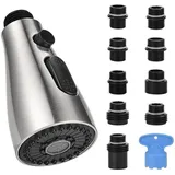 luxuskollektion 3 Modi Brausekopf Küchenarmatur Ersatz, Pull Out Geschirrbrause mit 9