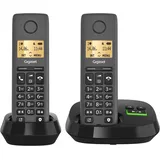 Gigaset PURE 120A Duo - 2 schnurlose Telefone mit Anrufbeantworter - ECO DECT - Anrufschutz - beleuchtetes Display - hörgerätekompatibel, anthrazit schwarz [Kompatibel in DE, IT, FR, NL, BE, Che, AUT]