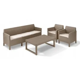 KETER Lyon Gartentisch 116 x 71,5 x 66,5 cm Cappuccino-Braun