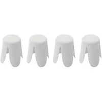 sweeek / 4er Set stapelbare Hocker, strukturierter Bouclébezug,