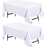 Utopia Kitchen 2er-Pack Tischdecke abwaschbar (152 x 213 cm, weiß) Wasserbeständig Polyester Tischdecke Ideal für Wohnzimmer, Esszimmer, Hochzeiten und Restaurants (60 x 84 Zoll)