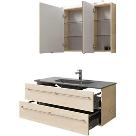Pelipal Serie 6025 3-tlg. 117 cm x 200 cm x 48 cm Waschtisch grau polar pinie quer NB