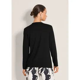 Madeleine Langarmshirt MADELEINE "Shirtjacke Offene, leichte Jacke in weiter Form", Damen, Gr. 46, schwarz, Obermaterial: 95% Viskose CV. 5% Elasthan EL., Modern, schmal, Shirts Langarmshirt, Funkelnde Steine