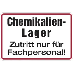 Hinweisschild, Chemikalien-Lager, 200x300mm, Folie selbstklebend - 300x200 mm Folie selbstklebend