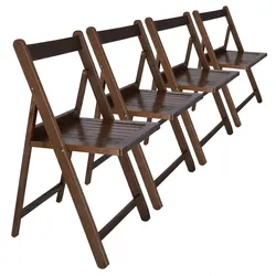 WellHome - 4er Set Stühle 42x47x79cm NORTH Nussbaum