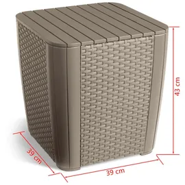 KETER Luzon Beistelltisch 39 x 39 cm cappuccino flaches Wicker