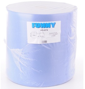 Papierputztuch auf Rolle, 36x38 cm, 3-lagig, blau, 1 Paket = 1 Rolle à 1.000 Abr. = 380 Meter, 1 Paket