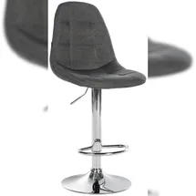 CLP Barhocker Elmore 360 Grad drehbar höhenverstellbar Stoff dunkelgrau/Metall