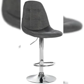 CLP Barhocker Elmore 360 Grad drehbar höhenverstellbar Stoff dunkelgrau/Metall