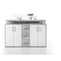 Highboard Drift Dekor Weiß / Grau