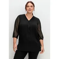 Sheego Damen Große Größen Tunika mit Chiffon-Ärmeln und eingewebtem