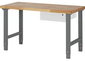 STIER Höhenverstellbare Werkbank Premium mit 1 Schublade BxTxH 1500x700x790-1140mm