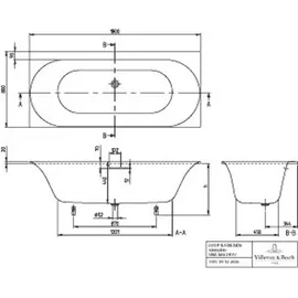 Villeroy & Boch Loop & Friends Rechteckbadewanne 80 x 180 cm (UCC180LOF2B2VRW)