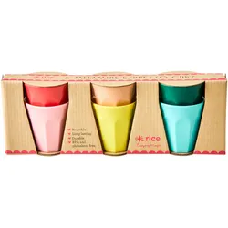 RICE Melamin Becher 6er Set Dance Out, Espressobecher, diverse Farben
