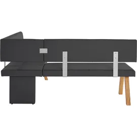 OTTO home Eckbank OTTO HOME "Rio", schwarz, B:190cm H:89cm T:140cm, Sitzbänke, Eckbank, Massivholz in Eiche geölt, Esszimmerbank bequem gepolstert