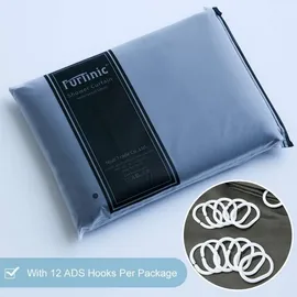 Furlinic Duschvorhang 200 x 240 cm dunkelgrau