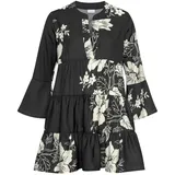 LASCANA Blusenkleid Schwarz/Creme Blumen 32/34