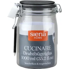 Siena Garden Drahtbügel-glas 'cucinare' 1,0 l mit Stift & Schwamm