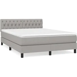 vidaXL Boxspringbett 140 x 200 cm Hellgrau