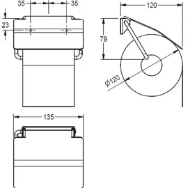 KWC AR WC-Rollenhalter, RODAN, Edelstahl, 135x130x25mm, Aufputz