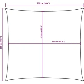 vidaXL Sonnensegel Oxford-Gewebe Quadratisch 2,5x2,5 m Gelb