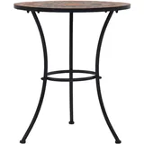 vidaXL Mosaik-Bistrotisch Ø 60 x 10 cm Orange/Grau