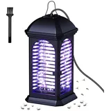 Insektenvernichter Elektrisch, Insektenfalle Mückenlampe 11W UV-Licht Fly Zapper, 360° Innen und Aussen Bug Zapper mit Reinigungsbürste, Plug in Moskito Pest Repellent für Mücken, Fliegen, schwarz