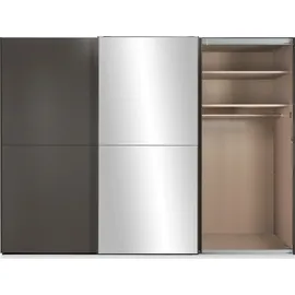 Set One by Musterring Schwebetürenschrank "Henderson", grau (graphit), B:301cm H:223cm T:68cm, Holzwerkstoff, SET ONE BY MUSTERRING, Schränke, Schwebetürenschrank, mit Spiegel, inkl. Fachböden und Kleiderstangen