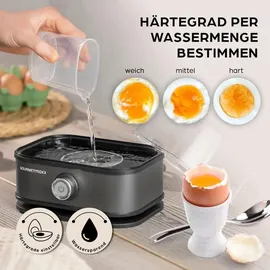 GOURMETmaxx Eierkocher 6 Eier + Messbecher Grau