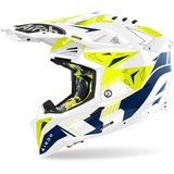 Airoh Aviator 3 Spin, Motocross Helm, blau-gelb, Größe L