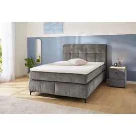 Jockenhöfer Gruppe Boxspringbett »Beatrice erhältlich in 140 & 180cm Breite« 7-Zonen-TTFK-Matratzen und KS-Topper, verschiedene Härtegrade grau