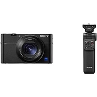 Sony RX100 V | Premium-Kompaktkamera (1,0-Typ-Sensor, 24-70 mm F1.8-2.8-Zeiss-Objektiv, 4K-Filmaufnahmen und neigbares Display) + Bluetooth Handgriff
