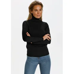 Rollkragenpullover SAINT TROPEZ "MilaSZ J2046", Damen, Gr. M (38), schwarz, Strick, Obermaterial: 80% Viskose, 20% Polyamid, feminin, figurbetont hüftbedeckend, Langarm Rippstrickbündchen, Pullover, Trageangenehme Qualität mit Viskose