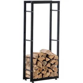 TPFLiving Kaminholzständer Kerry-II Metall 25 x 80 x 150 cm Schwarz