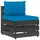 vidaXL Modulares Mittelsofa grau/hellblau